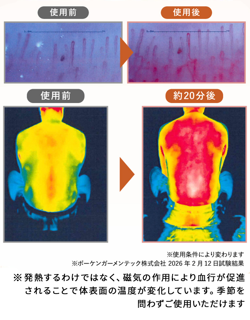 背中の表面温度